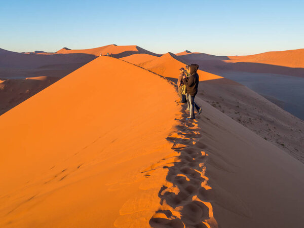  People watching sunrise at Namib Dune 45
