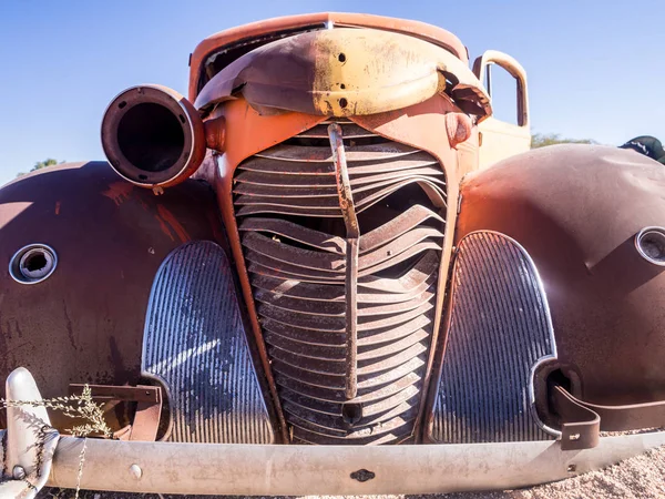 Staré auto vrak v poušti Namib — Stock fotografie