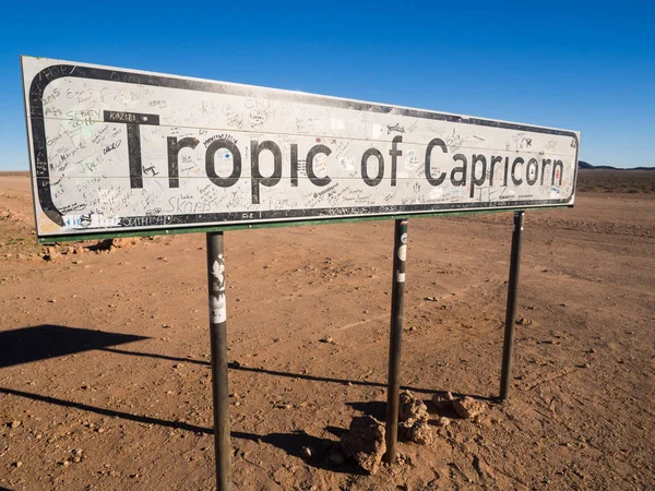 Panneau tropical du Capricorne en Namibie — Photo