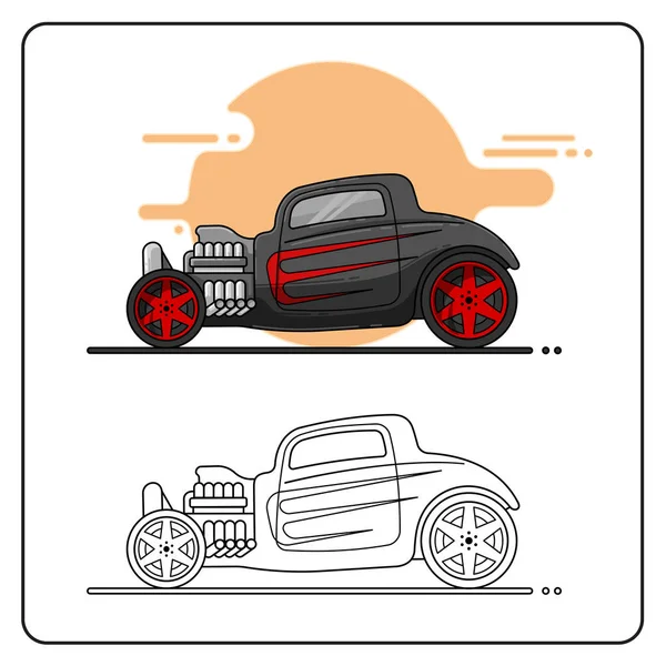 Black Red Hotrod Easy Editable — Stockový vektor