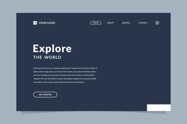 Diseño Landing Page Viaje Simple — Vector de stock