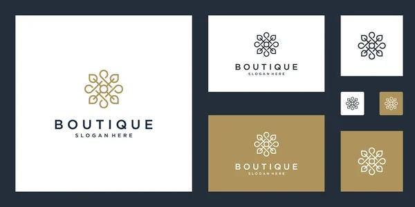 Simple Elegant Floral Monogram Design Template Elegant Line Art Logo — Stock Vector
