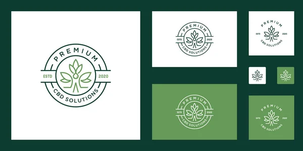 Marijuana health medical cannabis logo designs vector hemp cbd oil extract green leaf
