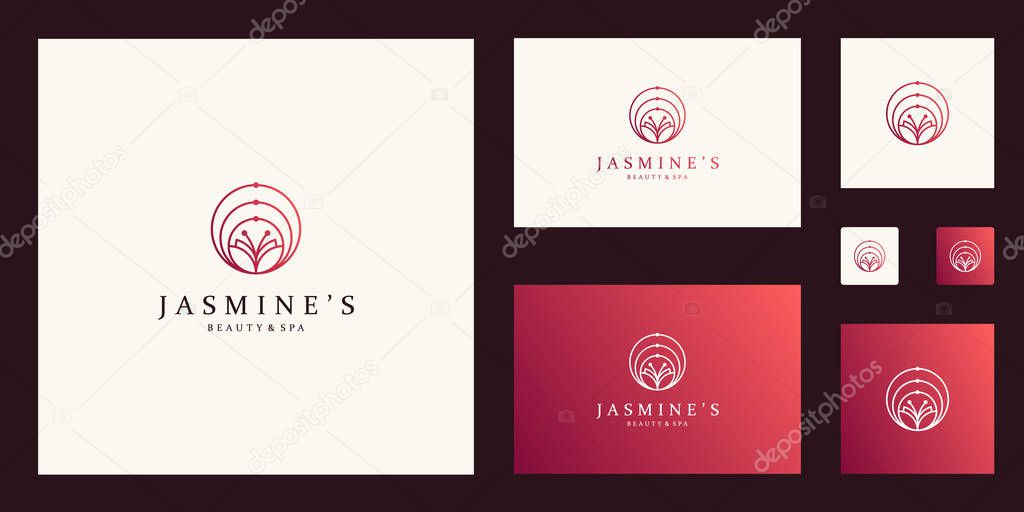 Clean and elegant abstract butterfly inspiring beauty, yoga and spa design logos.