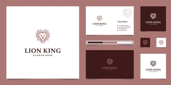 Elegant King Lion Stylish Graphic Design Name Card Inspiration Luxury — Stock Vector