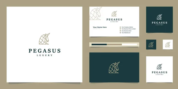 Zarif Pegasus Minimalist Premium Pegasus Stili Mistik Siluet Premium Logo — Stok Vektör