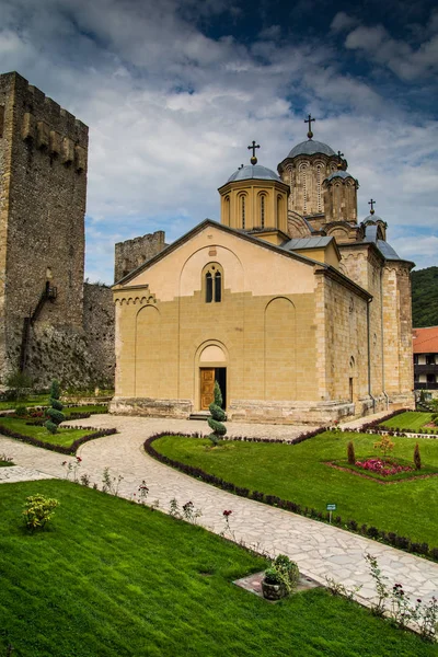 Klooster Manasija Eeuws Orthodox Servisch Klooster Bij Despotovac Stad Servië — Stockfoto