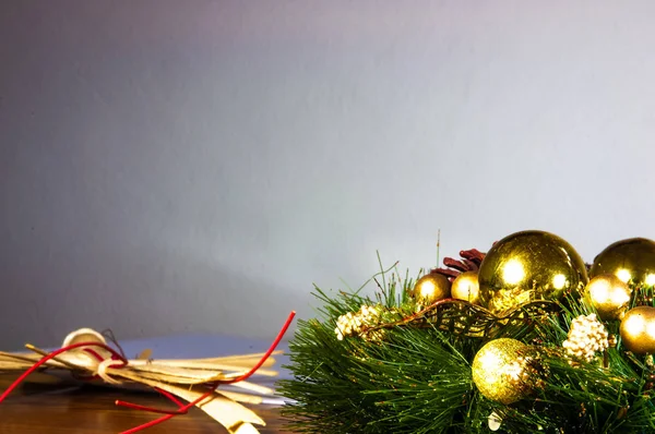 Noel arka plan ve dekorasyon ahşap yeni yıl üzerinde