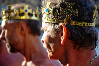 Üç Kral nehre, Prag Çek Cumhuriyeti 6 Ocak 2018, Yüzme,