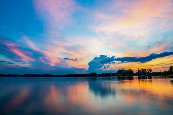 Fantástico Pôr Sol Lago Constance — Fotografia de Stock