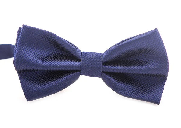 Голубая лента бабочка галстук изолирован на белом фоне — стоковое фото