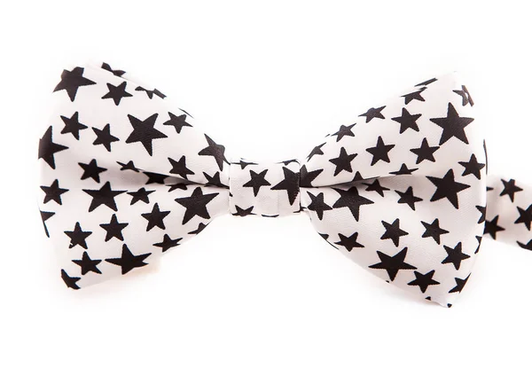 Laço azul gravata com estrelas isoladas no fundo branco — Fotografia de Stock