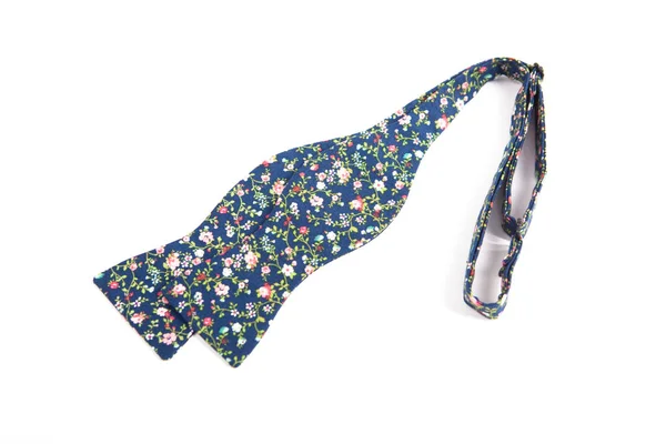 Flower blue bow tie isolated on white background — Stock Photo, Image
