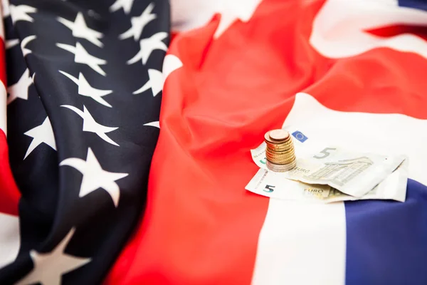 Financial relations between the United States and Britain. Backg — Stock Photo, Image