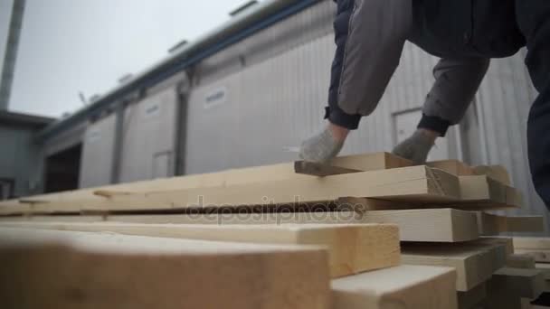 Die Hände des Meisters, Holzbearbeitung — Stockvideo