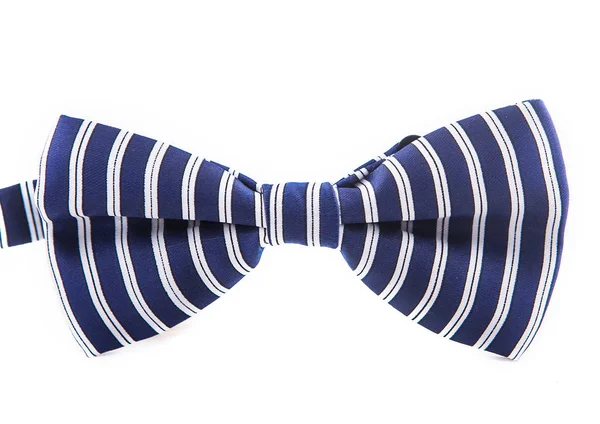 Blauer männlicher Bogen mit weißer Linie isoliert auf weißem Hintergrund mit Linien — Stockfoto