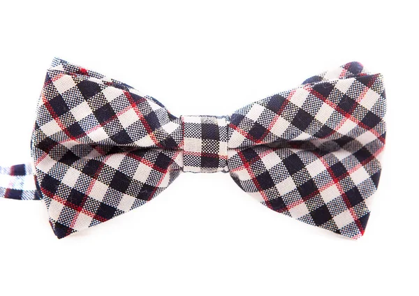 Kırmızı çizgiler ve siyah küpler papyon beyaz arka planda, parti için güzel izole bir kafeste