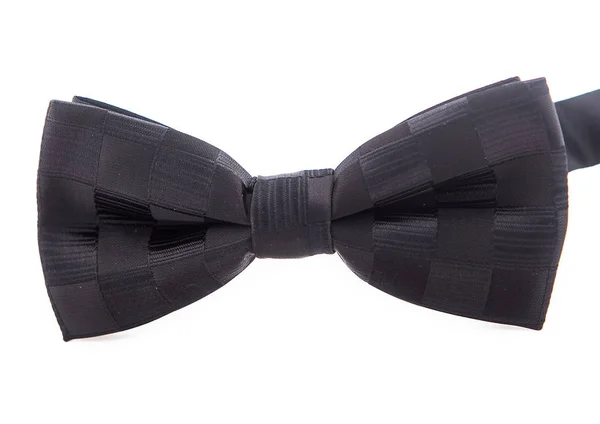 Black bow for business men, close-up, on isolated white background, good for suit — Stock Photo, Image