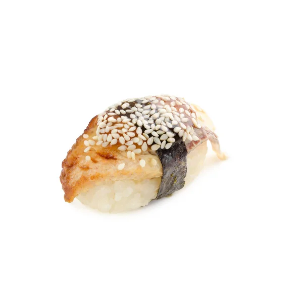 Sushi Con Anguila Sobre Fondo Blanco — Foto de Stock