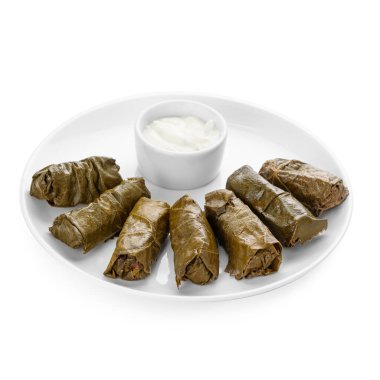 Beyaz arkaplanda dolma
