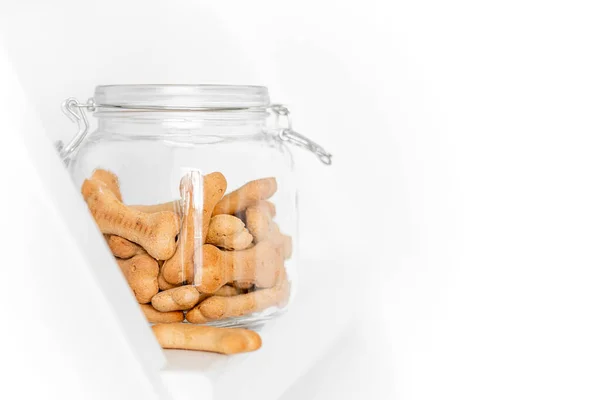 Dog Cookies Jar Light Background — Stock Photo, Image