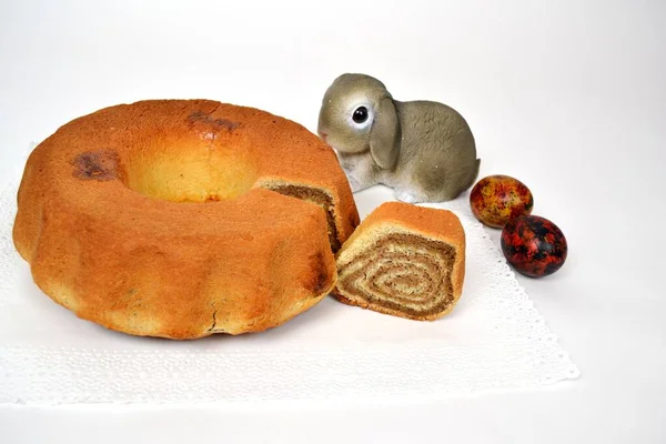 Thuis Gebakken Walnoot Roll Babka Potica Traditionele Pasen Kerstmis Dessert — Stockfoto