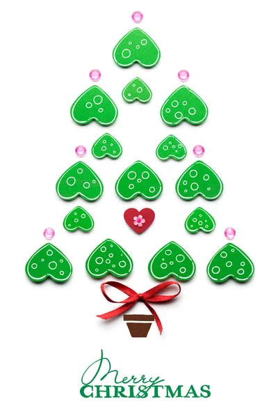 Magic tree. Creative concept photo of christmas tree with heart made of paper on white background. — Stock Image Magic tree. Creative concept photo of christmas tree with heart made of paper on white background. Royalty Free Stock Images