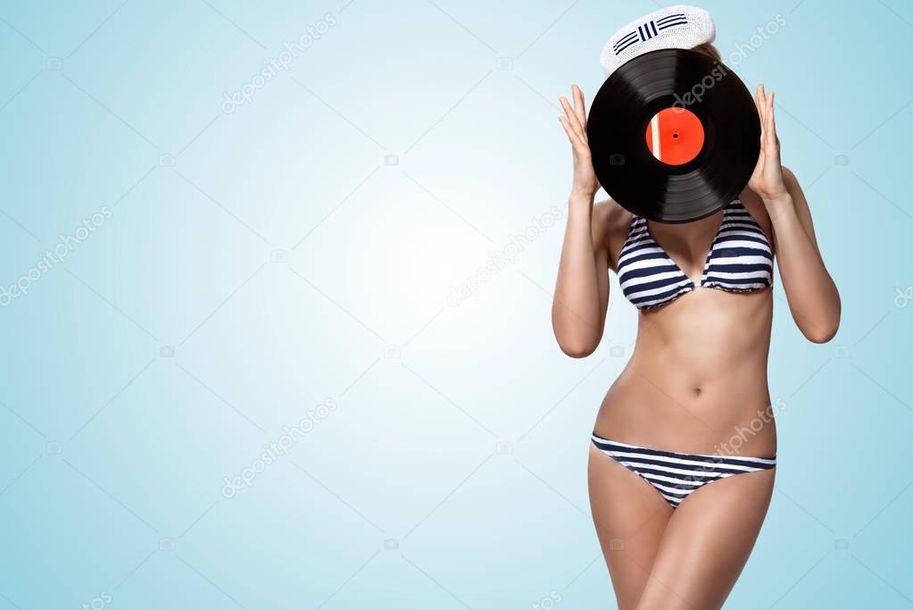 Beautiful pinup bikini model