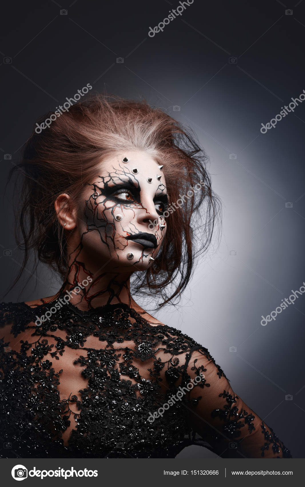 Zombie makeup female Female halloween makeup — Stock Photo © fisher