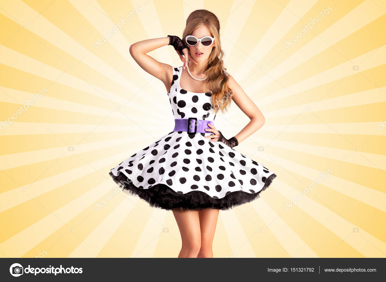 pin up girl polka dot dress