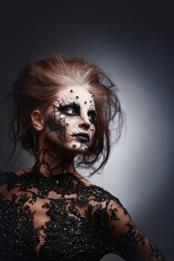  female halloween makeup  clipart