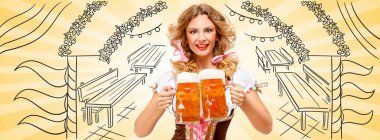 Güzel seksi Oktoberfest garson