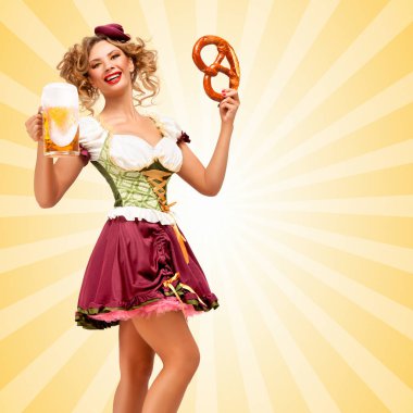 Güzel seksi Oktoberfest garson