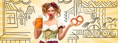 Güzel seksi Oktoberfest garson