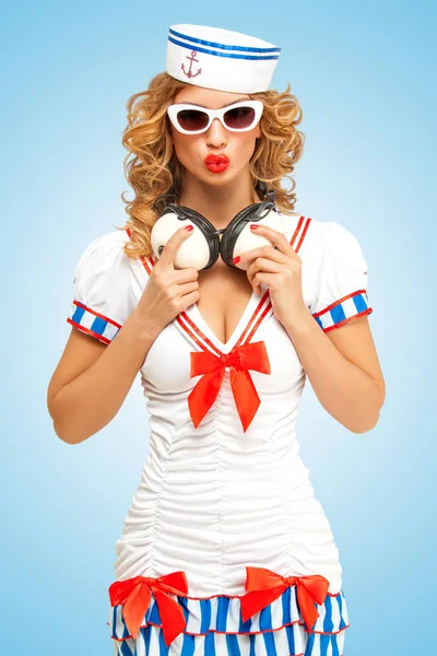 Retro foto van een pin-up girl — Stockfoto