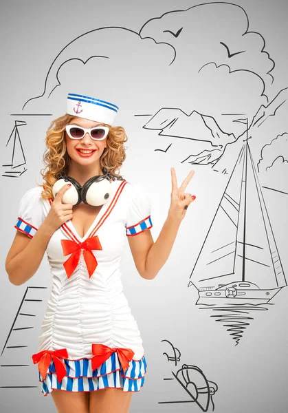Pin-up sailor girl — Stockfoto