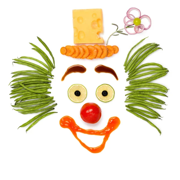 Clown gemaakt van groenten — Stockfoto