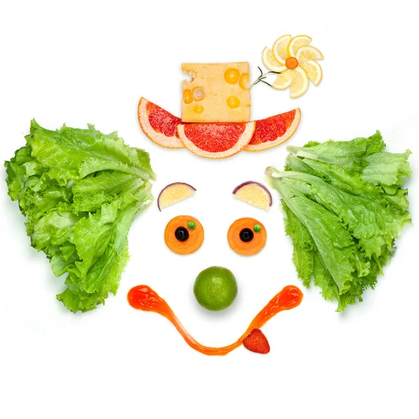 Clown fatto di verdure — Foto Stock