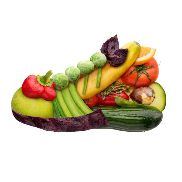 Groenten en fruit creatief concept — Stockfoto