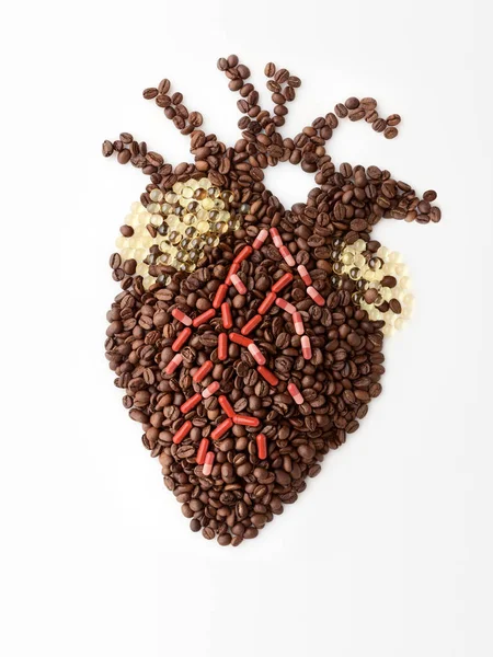 Kreativitet gjorda av rostade kaffebönor — Stockfoto