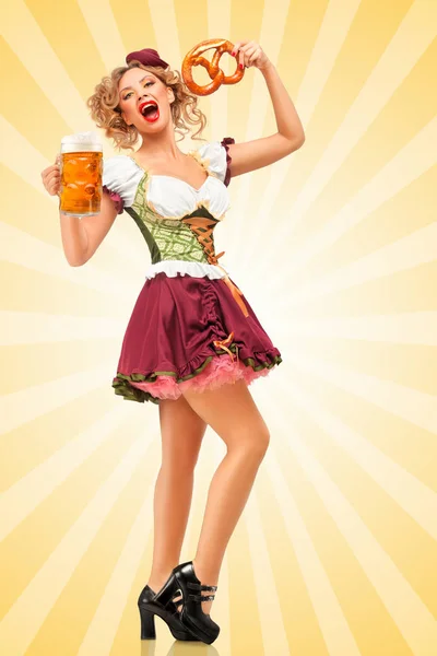 Mooie sexy Oktoberfest serveerster — Stockfoto