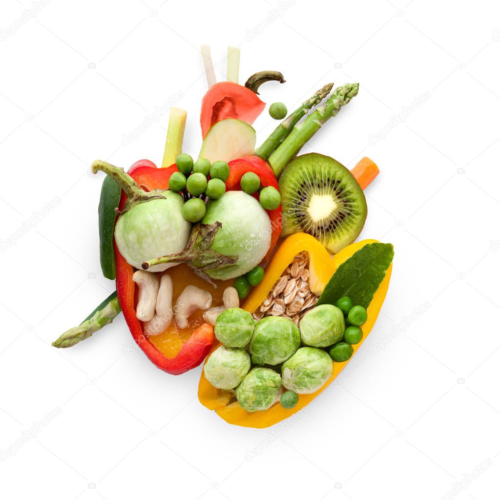 Fruits and vegetables creative concept  