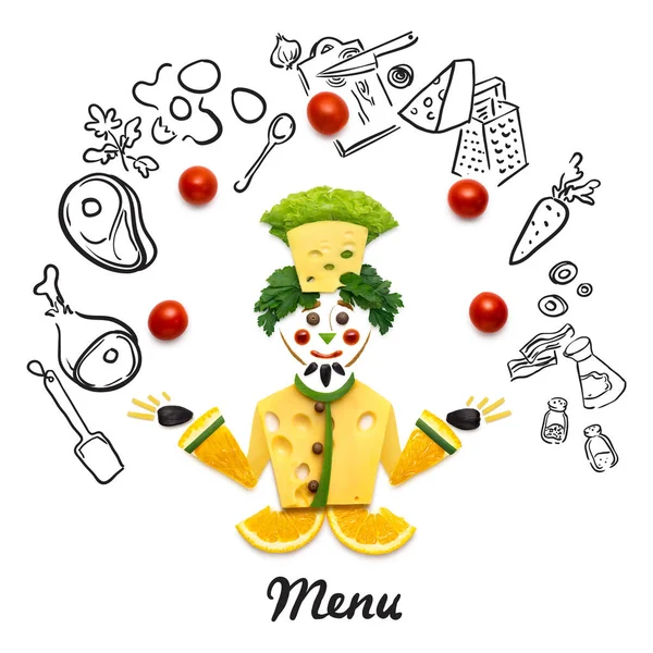 Warzywko chef - koncepcja kreatywnych zdjęć. — Zdjęcie stockowe