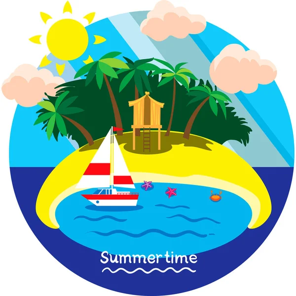Summertime vacation. Creative conceptual vector. Summertime vacation.