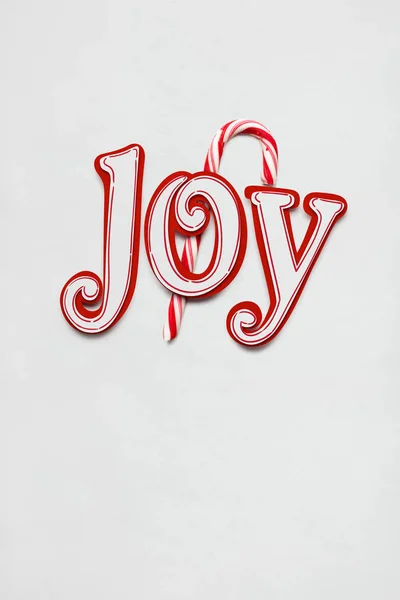 Δημιουργική φωτογραφία Χριστούγεννα καραμέλα και χαράς — Φωτογραφία Αρχείου