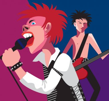 Punk rock. Yaratıcı kavramsal Müzik Festivali vektör. Punk rock müzik grubu.