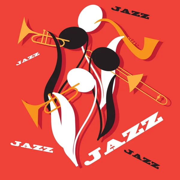 Jazz festival. Creatieve conceptuele muziek festival vector. Notities spelen van trompet. — Stockvector