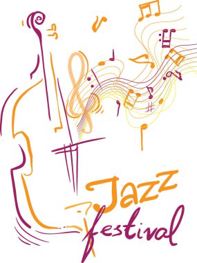 Caz Festivali. Yaratıcı kavramsal Müzik Festivali vektör. Müzik aletleri.