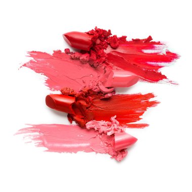 Kozmetik renk örneği. Yaratıcı konsept fotoğraf beyaz arka plan üzerinde kozmetik örnekleri.