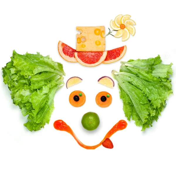 Friendly Clown Made Vegetables Sauce — Stock Photo, Image